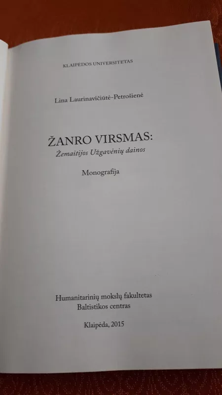 Žanro virsmas: Žemaitijos Užgavėnių dainos - Autorių Kolektyvas, knyga 2