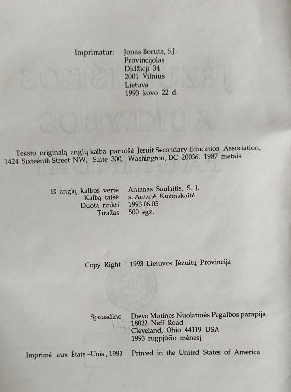 Jėzuitiškos auklybos pagrindai - Jonas Boruta, knyga 3