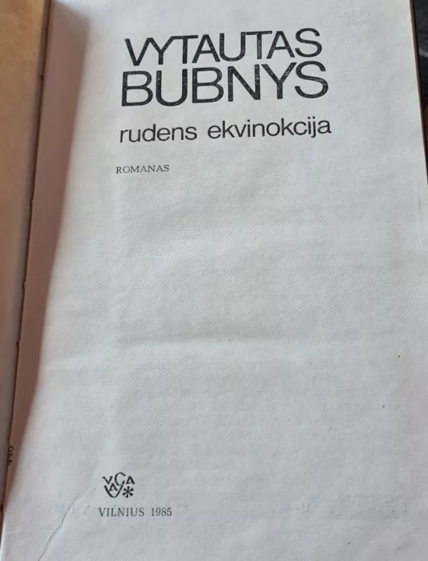 Rudens ekvinokcija - Vytautas Bubnys, knyga 2
