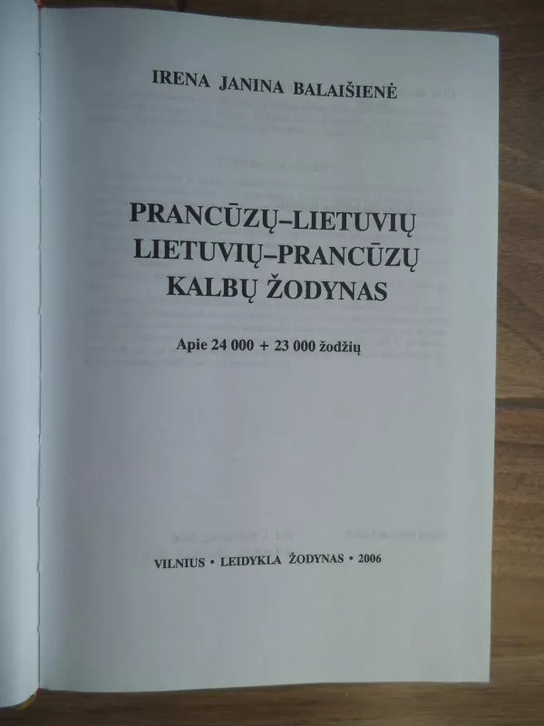 Prancūzų-lietuvių, lietuvių-prancūzų kalbų žodynas - Irena Janina Balaišienė, knyga 3