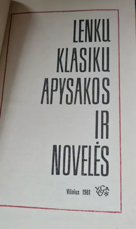 Lenkų klasikų apysakos ir novelės - Autorių Kolektyvas, knyga 2