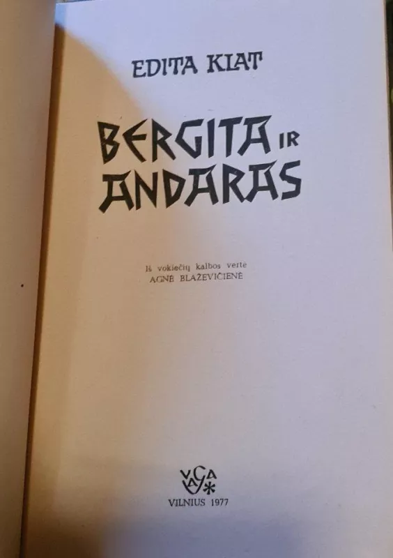 Bergita ir Andaras - Edita Klat, knyga 2