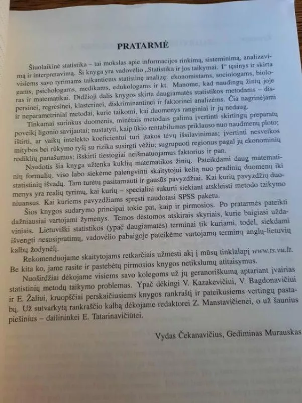 Statistika ir jos taikymai, II - G. Čekanavičius V. ir Murauskas, knyga