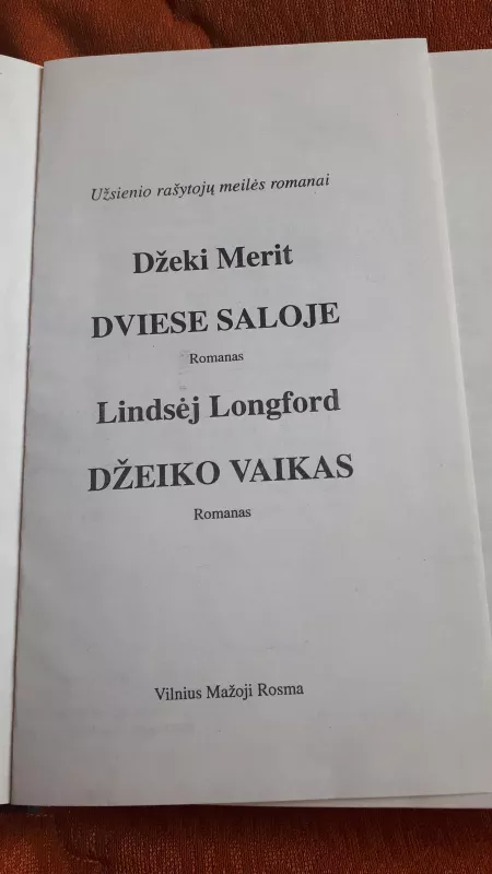 Dviese saloje. Džeiko vaikas - D. Merit, H.  Bjančin, knyga