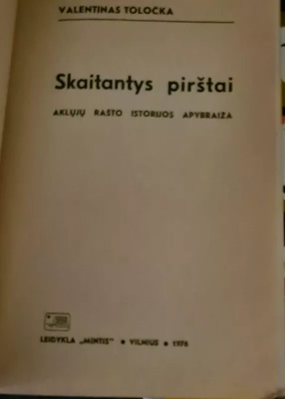 Skaitantys pirštai - V. Toločka, knyga