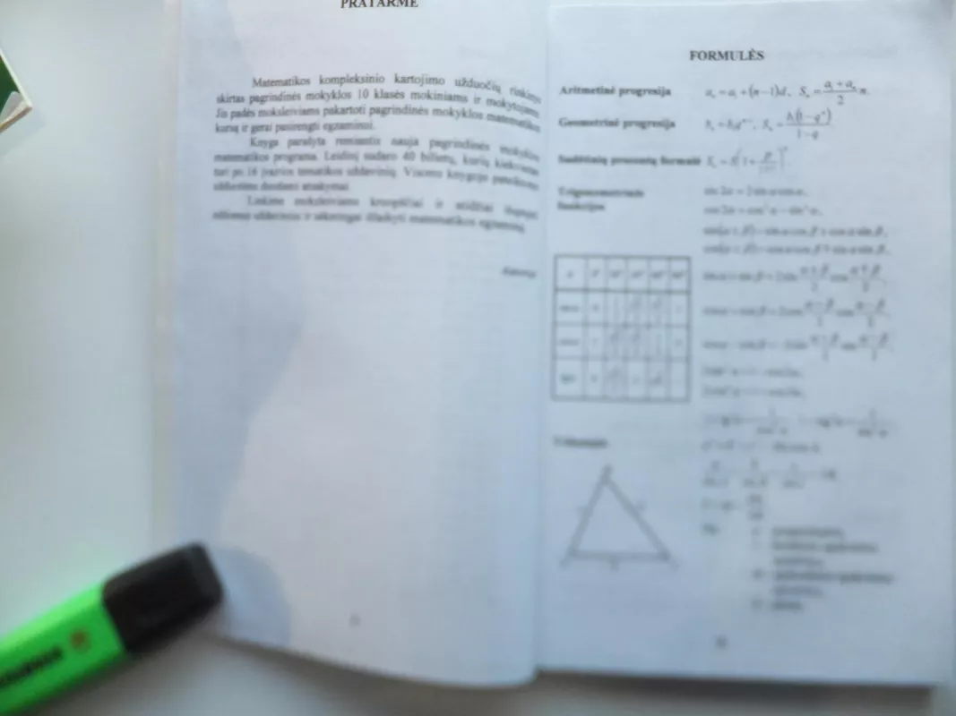 Matematikos kompleksinio kartojimo užduotys pagrindinės mokyklos 10 klasei - Jocaitė Algidė, knyga 4