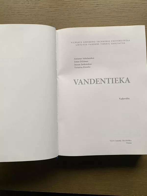 Vandentieka - Antanas Sakalauskas, Vilius Šulga, knyga