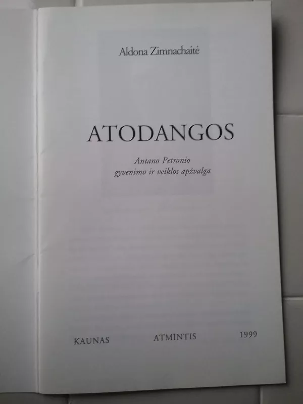 Atodangos - Aldona Zimnachaitė, knyga 4