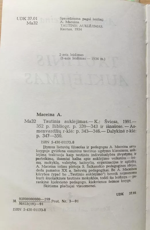 A.Maceina Tautinis auklėjimas - Antanas Maceina, knyga 3