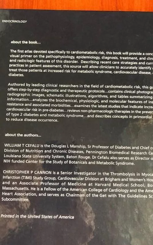 Atlas of cardiometabolic risc - William T Cefalu, knyga 3