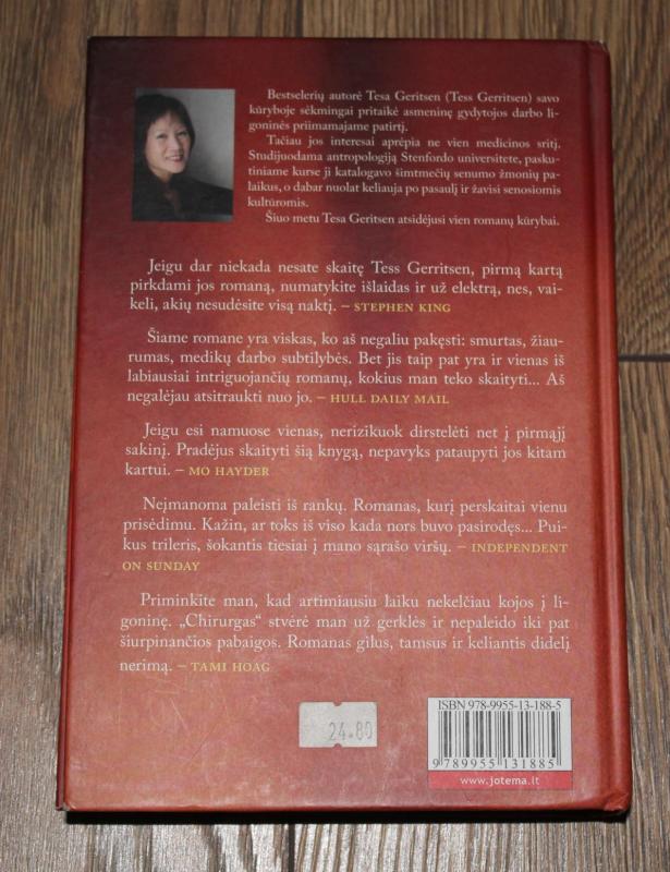 Chirurgas - Tess Gerritsen, knyga 3