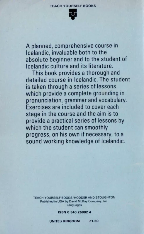 Icelandic: A Complete Course for Beginners and Students - P. J. T. Glendening, knyga 3