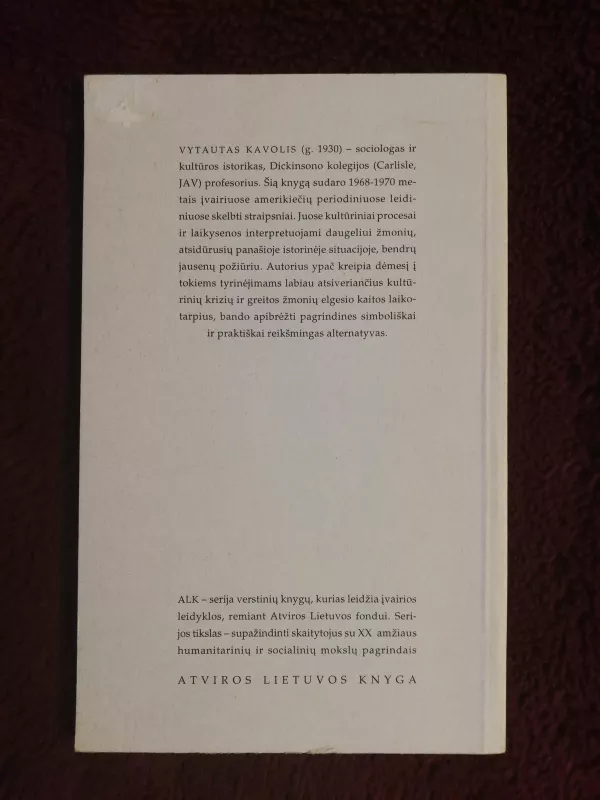 Kultūrinė psichologija - Vytautas Kavolis, knyga 2