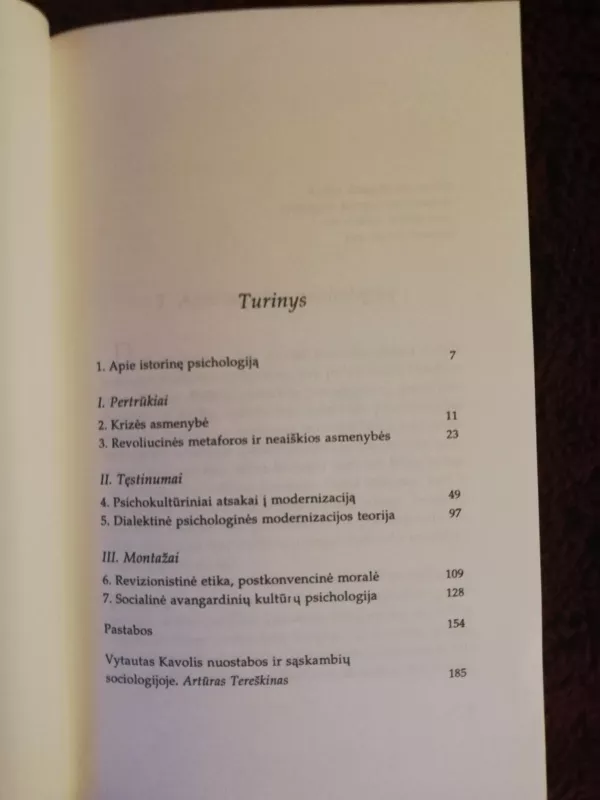 Kultūrinė psichologija - Vytautas Kavolis, knyga 3