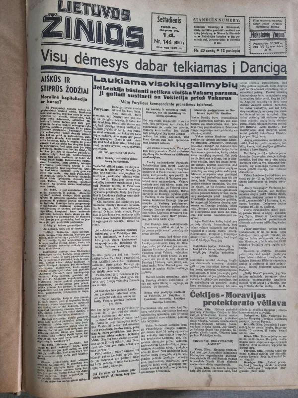 Lietuvos Žinios laikraščiai 1939m II pusm. - Autorių Kolektyvas, knyga 5