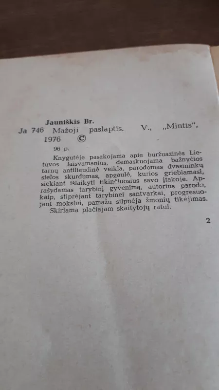 Mažoji paslaptis - Bronius Jauniškis, knyga 2