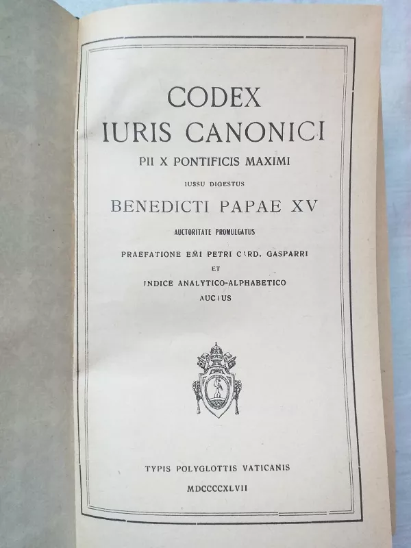 Codex Iuris Canonici. Kanonų teisės kodeksas (1917) - Autorių Kolektyvas, knyga 2