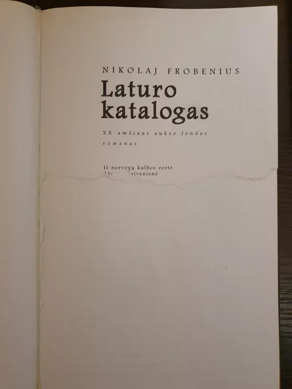 Laturo katalogas - Nikolaj Frobenius, knyga 3