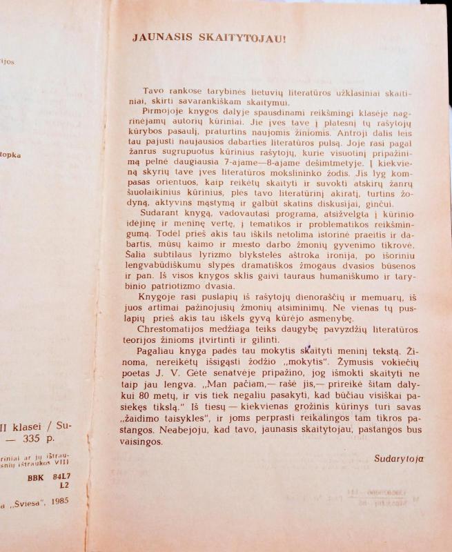Prie šaltinio. Užklasiniai skaitiniai VIII klasei - Stasė Matulaitienė, knyga 3