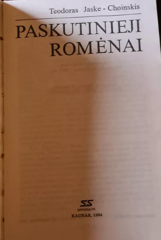 Paskutinieji romėnai - T. Jeske-Choinski, knyga 3