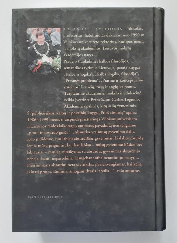 Prieš absurdą (1 knyga): straipsnių rinkinys - Rolandas Pavilionis, knyga 3