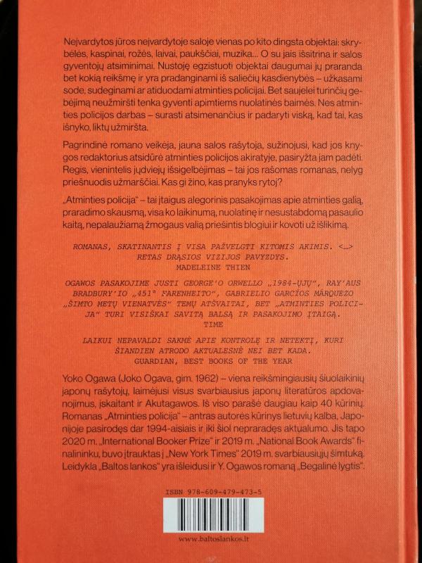 Atminties policija - Yoko Ogawa, knyga 2