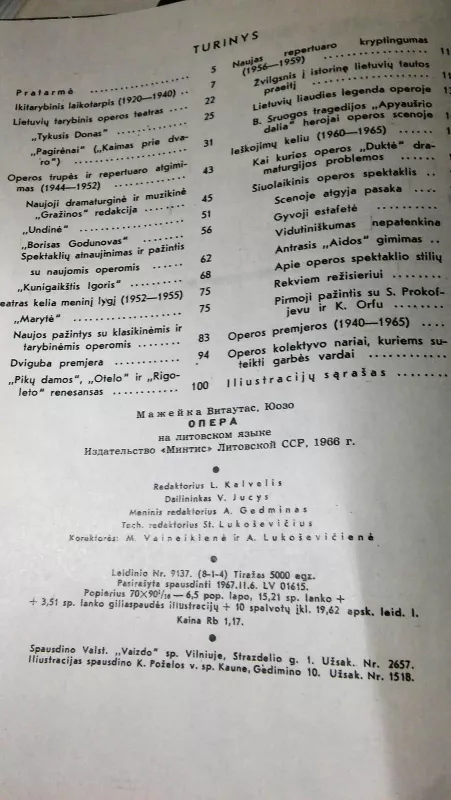 Opera. lietuvių tarybinio operos teatro raida (1940-1965) - Vytautas Mažeika, knyga 3