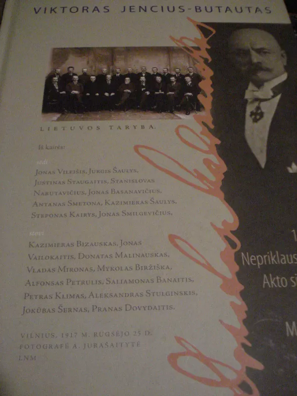 1918 m. Nepriklausomybės Akto signataras Donatas Malinauskas - Viktoras Jencius - Butautas, knyga