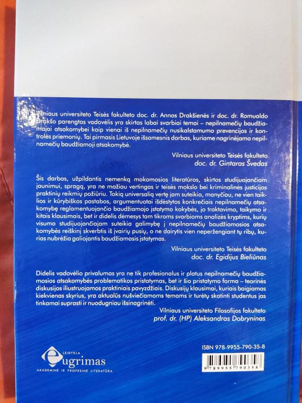 Nepilnamečių baudžiamoji atsakomybė. Vadovėlis - Romualdas Drakšas, knyga