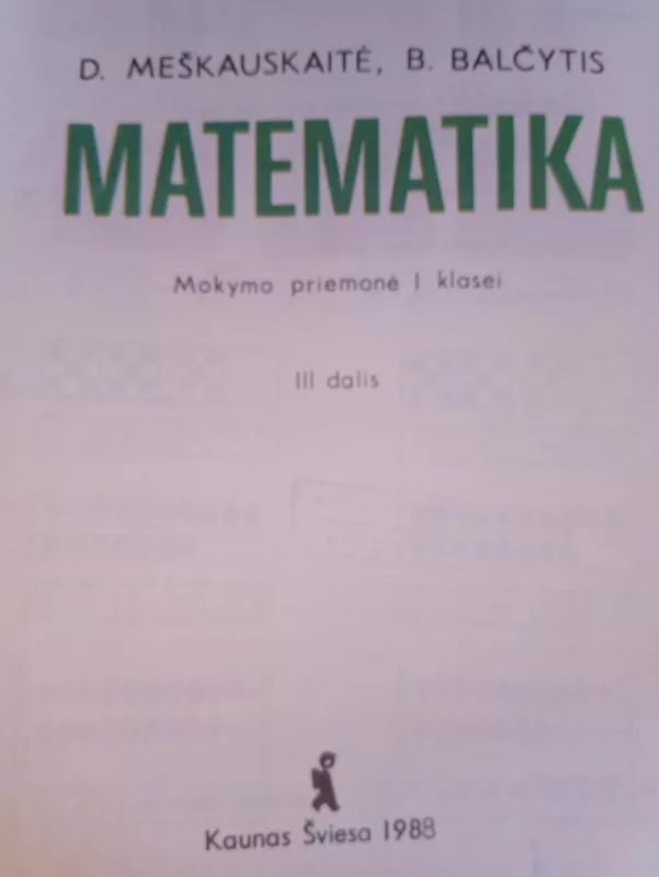 Matematika 3 - B. Balčytis, knyga 4