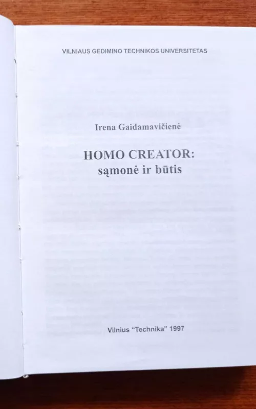 Homo creator: sąmonė ir būtis - Irena Gaidamavičienė, knyga 2