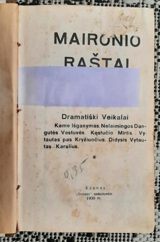 Maironio Raštai -  Maironis, knyga 2