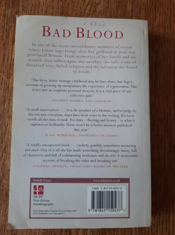 Bad Blood - Lorna Sage, knyga 3