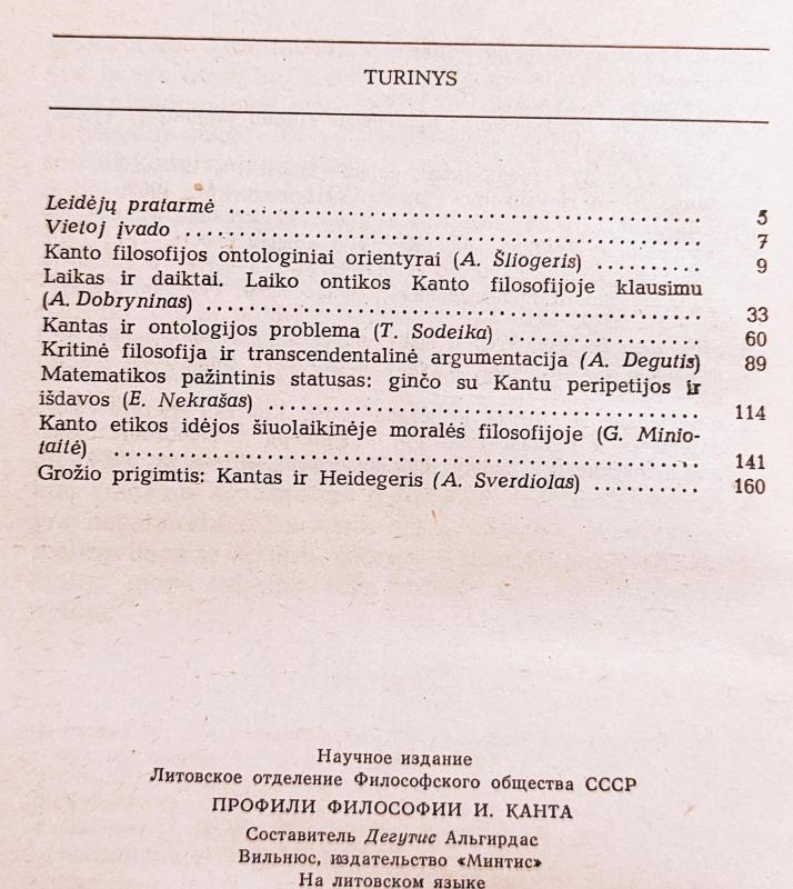 I. Kanto filosofijos profiliai - Imanuelis Kantas, knyga 3