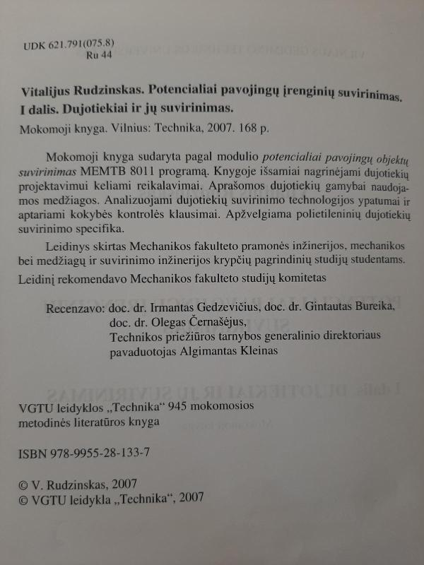 Potencialiai pavojingų įrenginių suvirinimas 1 dalis. Dujotiekiai ir jų suvirinimas - Vitalijus Rudzinskas, knyga 4