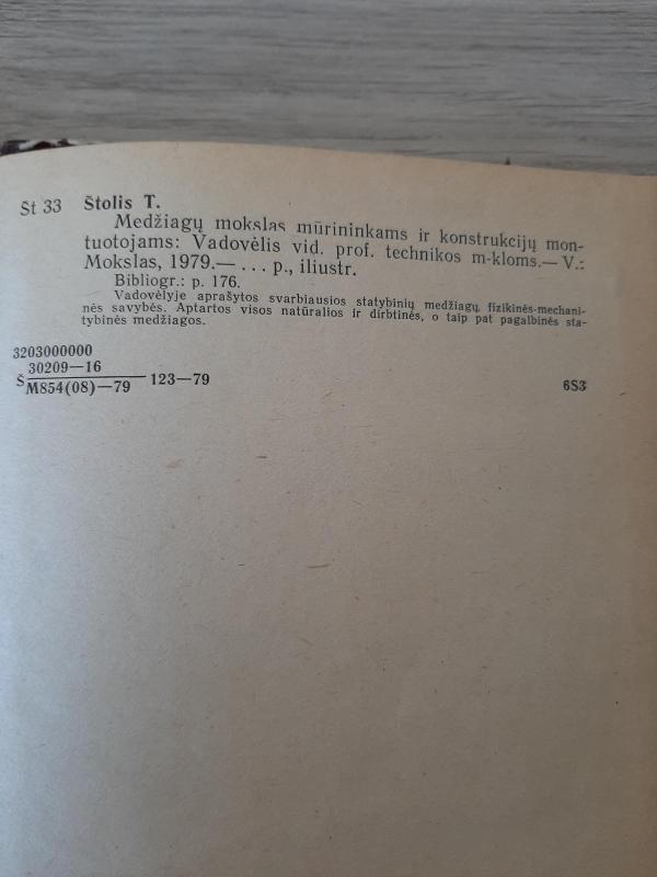 Medžiagų mokslas mūrininkams ir konstrukcijų montuotojams - Trofimas Štolis, knyga 3
