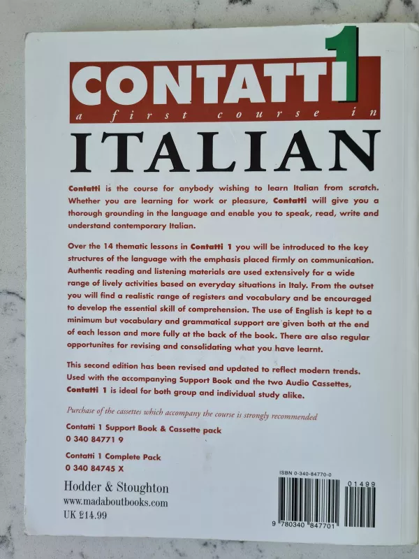 Contatti: A First Course in Italian: Student Book, Support Book - mariolina freeth, knyga 3