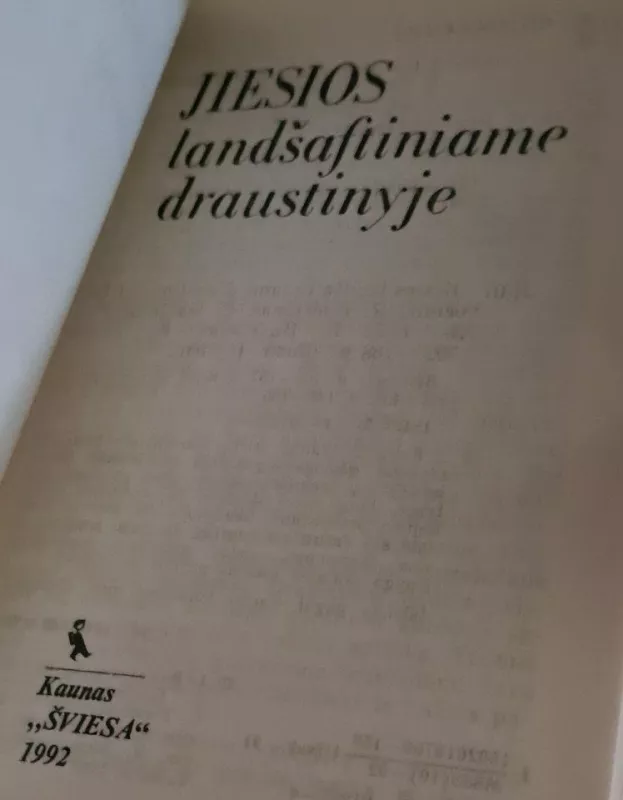 Jiesios landšaftiniame draustinyje - J. Balvočiūtė, S.  Gudanavičius, knyga