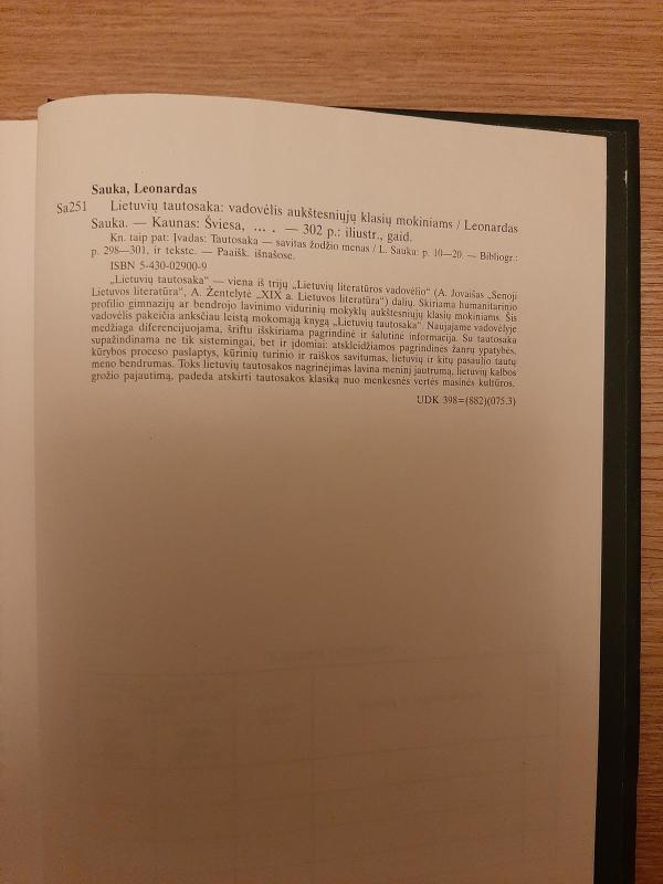 Lietuvių tautosaka - Leonardas Sauka, knyga 3