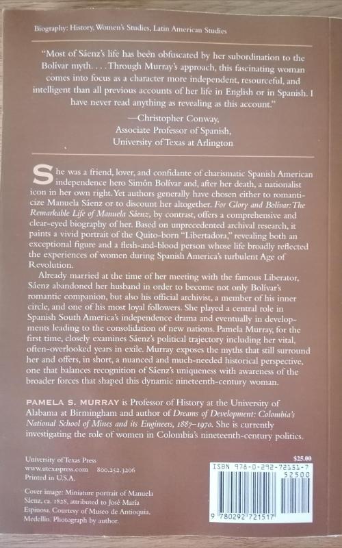 For Glory and Bolívar: The Remarkable Life of Manuela Sáenz - Pamela S. Murray, knyga 5