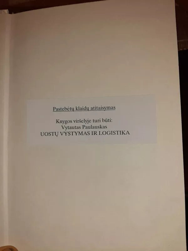Uostų vystymas ir logistika - Vytautas Paulauskas, knyga 5