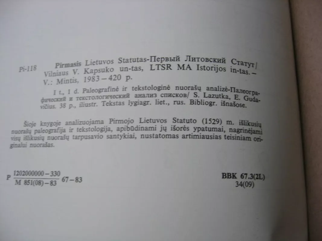 Pirmasis Lietuvos statutas - E. Gudavičius, knyga