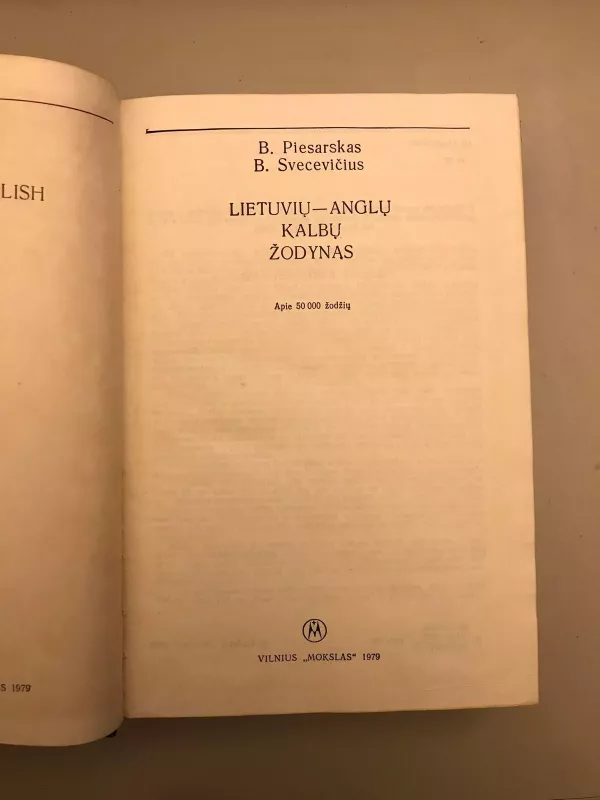 Lietuvių - anglų kalbų žodynas - B. Piesarskas, B.  Svecevičius, knyga 3