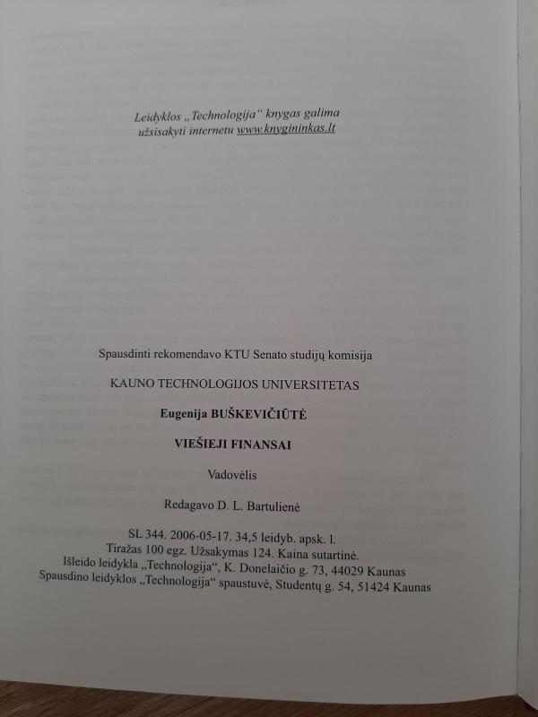Viešieji finansai - Eugenija Buškevičiūtė, knyga 3
