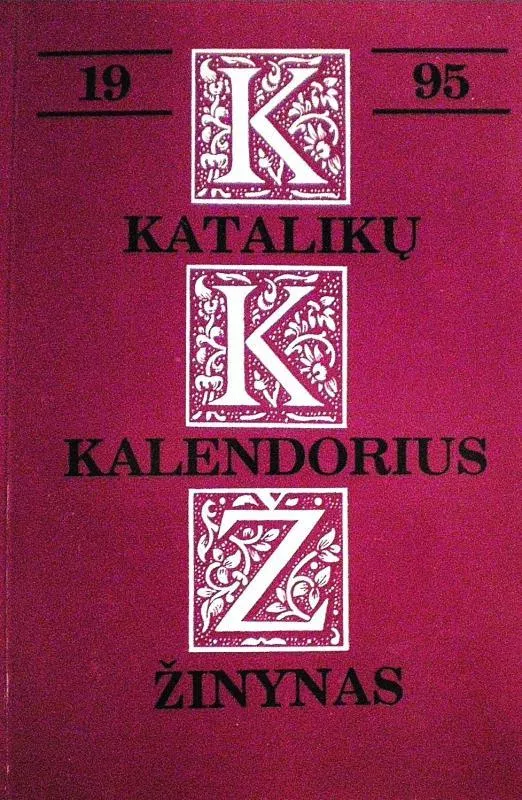Katalikų kalendorius žinynas 1995 - kun.Mintaučkis Jonas, knyga