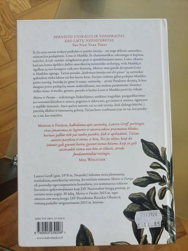 Moiros ir Furijos - Lauren Groff, knyga 3