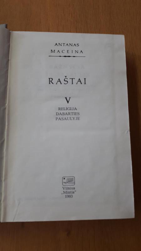 Raštai (V tomas) - Antanas Maceina, knyga 2