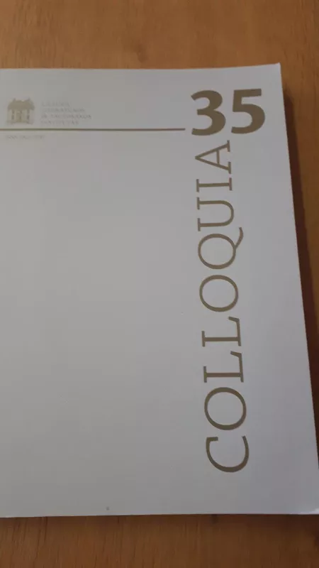COLLOQUIA 35 - Autorių Kolektyvas, knyga 3