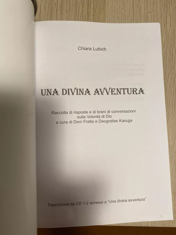 una divina avventura - Chiara Lubich, knyga 5