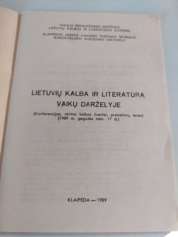 Lietuvių kalba ir literatūra vaikų darželyje - Autorių Kolektyvas, knyga 4